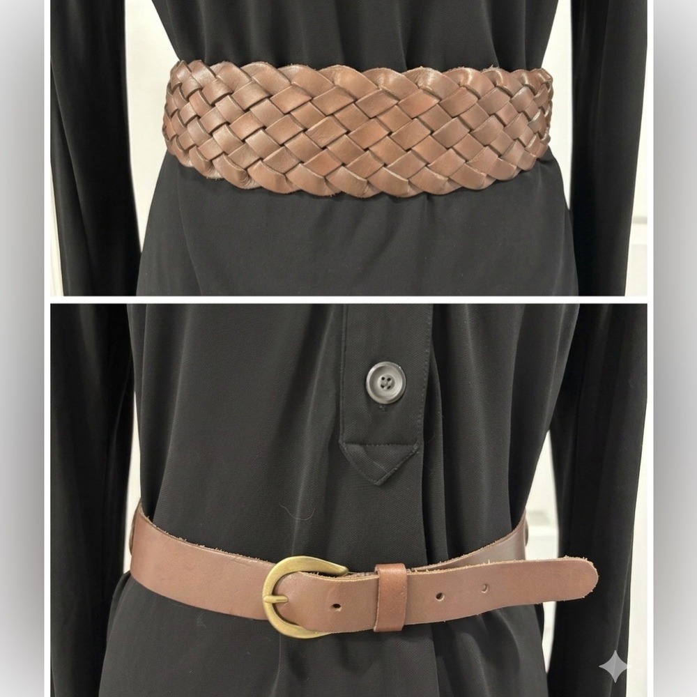 Kimchi Blue Braided Brown Leather BOHO Belt Size M Fits 31-35β Waist
